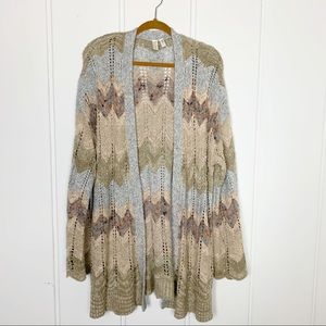Anthropologie Chevron Knit Chunky Cardigan